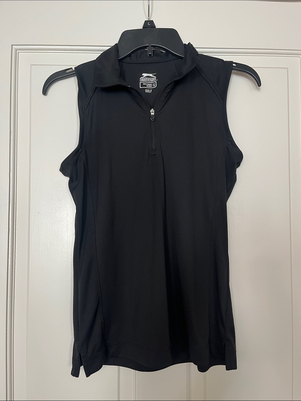 Slazenger Black Sleeveless Golf Polo - Zip Neck